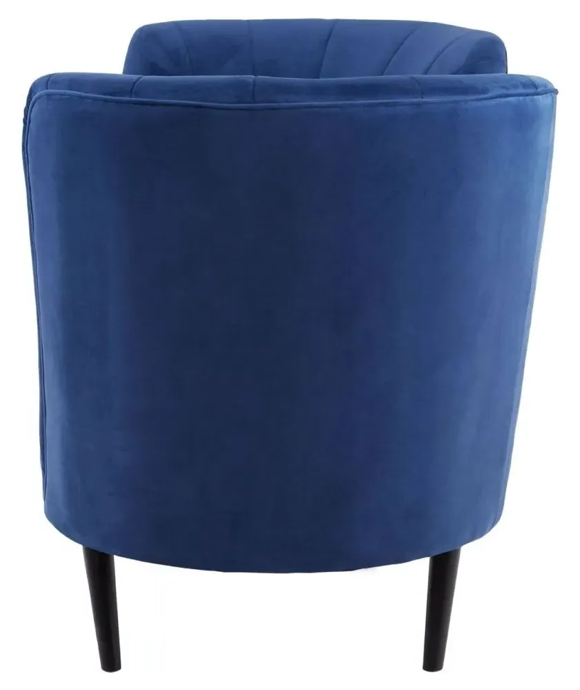 Malena Lounge Chaise - Midnight Blue, Velvet