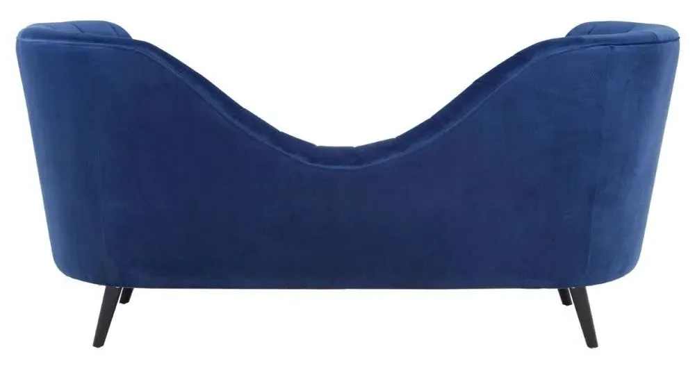 Malena Lounge Chaise - Midnight Blue, Velvet