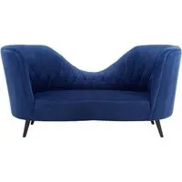 Malena Lounge Chaise - Midnight Blue, Velvet