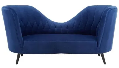 Malena Lounge Chaise - Midnight Blue, Velvet image