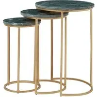 Mandoli Nest of 3 Tables - Green, Marble