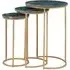 Mandoli Nest of 3 Tables - Green, Marble