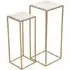 Mandoli Set of 2 Square Side Tables - White, Marble
