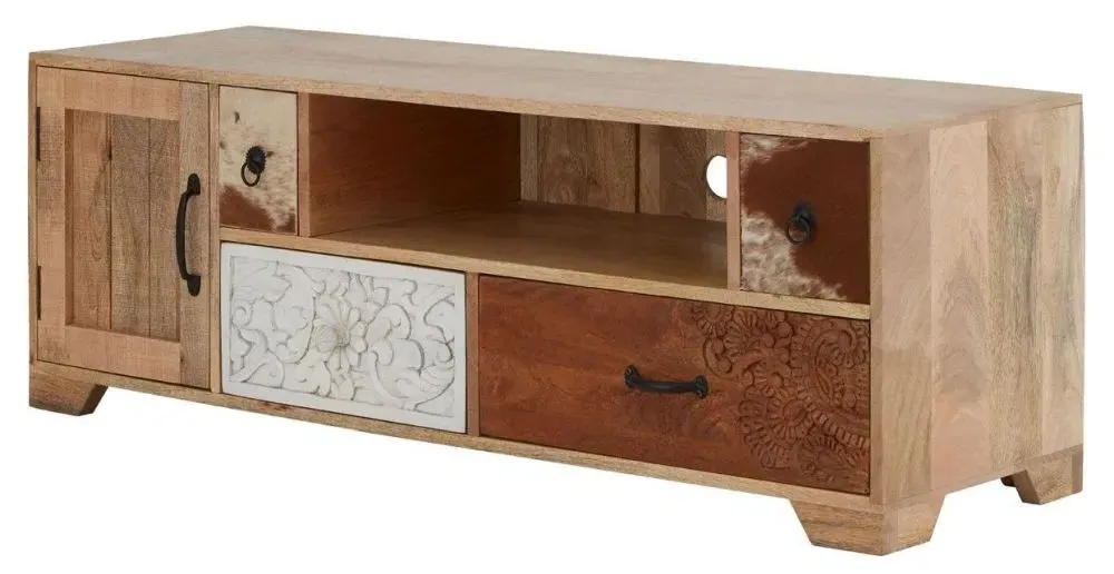 Marwar 130cm TV Unit - Brown, Mango Wood