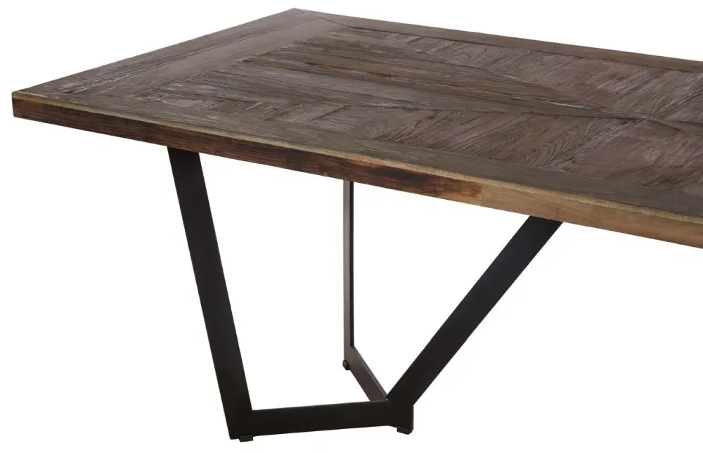 Midas 8 Seater Dining Table - Brown, Elm Wood