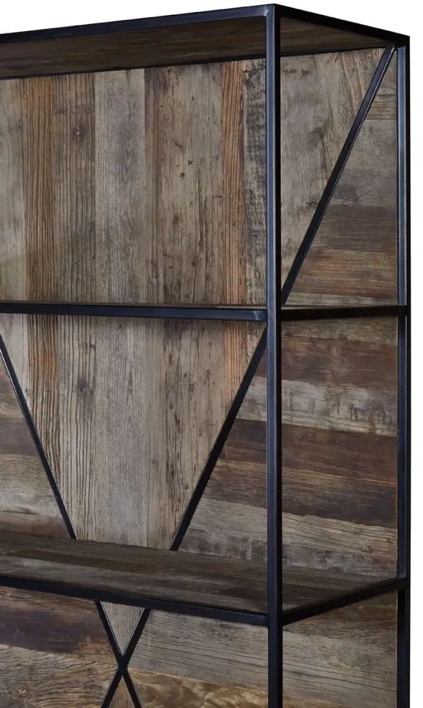 Midas Elm Wood Shelving Unit - Brown