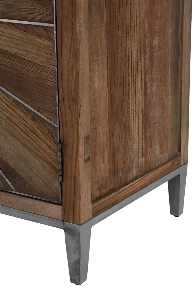 Midas Industrial 4 Door Extra Large Sideboard - Brown, Elm Wood