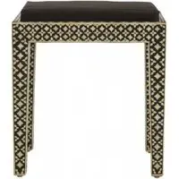 Mother of Pearl Stool - Black, Cream