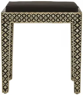 Mother of Pearl Stool - Black, Cream image
