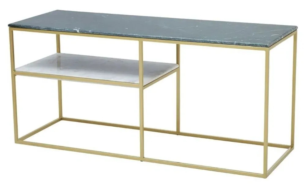 Nirav Console Table - Gold, Marble