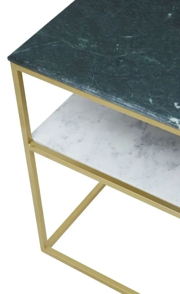 Nirav Console Table - Gold, Marble
