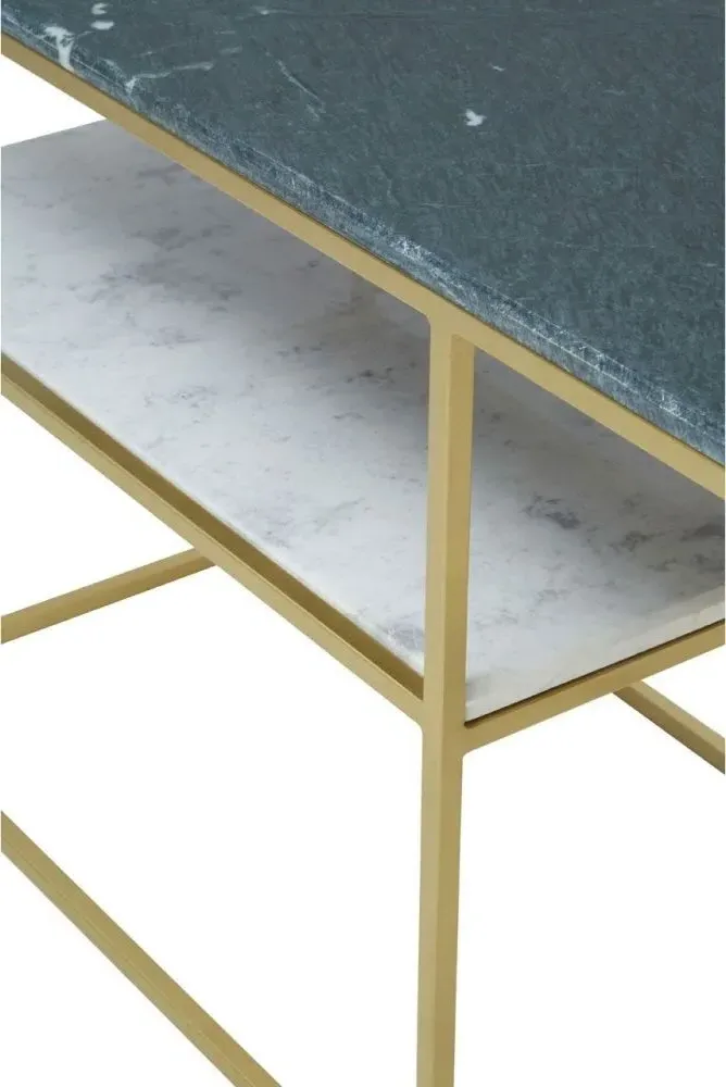 Nirav Console Table - Gold, Marble