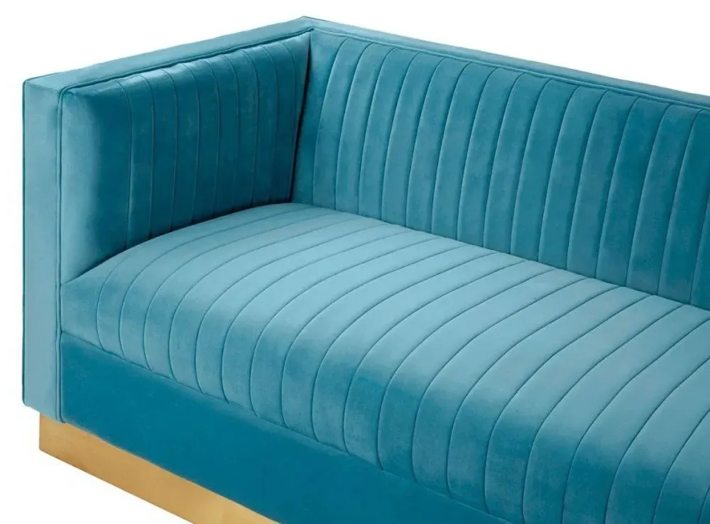 Opal 3-Seater Sofa - Light Blue, Velvet