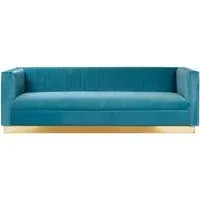 Opal 3-Seater Sofa - Light Blue, Velvet