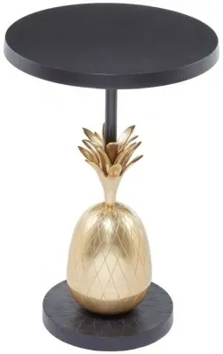Pineapple Round Side Table - Brass