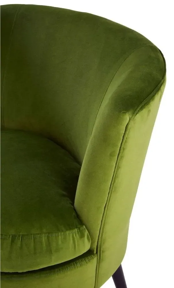 Plush Armchair - Green, Fabric