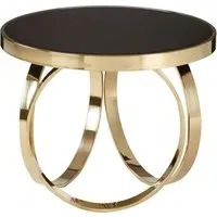 Ragusa Round Coffee Table with Ring Base - Black, Glass