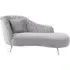 Rene Right Arm Lounge Chaise - Grey, Velvet
