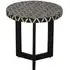 Round Side Table with Bone Inlay - Black