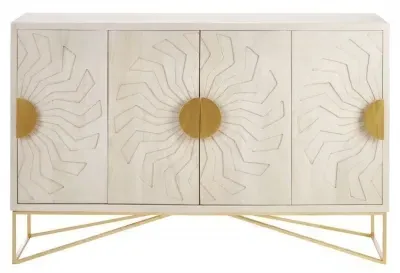Sadras 4 Door Sideboard - Whitewash, Mango Wood