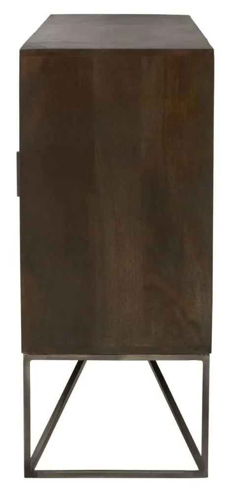 Sadras Medium Sideboard 2 Doors - Grey, Mango Wood