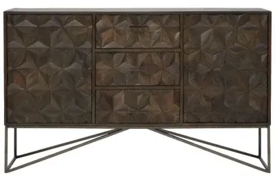 Sadras Medium Sideboard 2 Doors - Grey, Mango Wood image