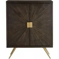 Sagor 2 Door Hall Cabinet - Grey, Mango Wood