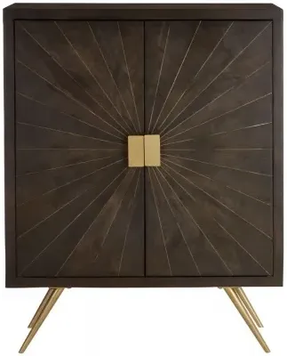 Sagor 2 Door Hall Cabinet - Grey, Mango Wood image