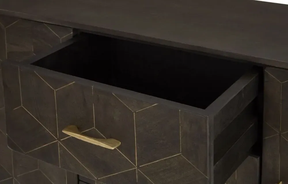 Sagor 2 Door Medium Sideboard - Grey, Mango Wood