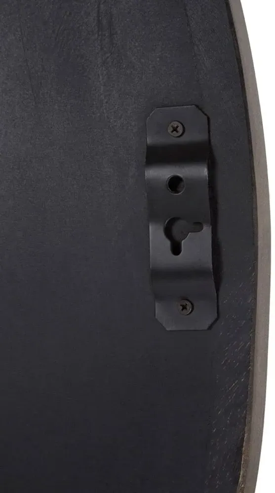 Sagor Round Wall Mirror - Grey, Mango Wood