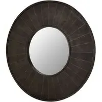 Sagor Round Wall Mirror - Grey, Mango Wood