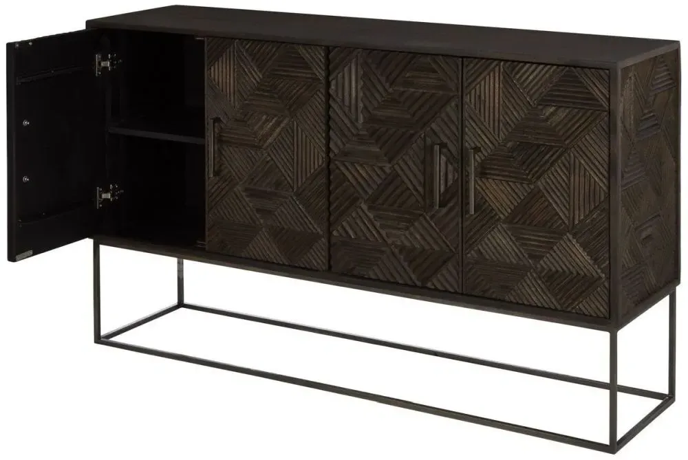 Saira 4 Door Sideboard - Grey, Mango Wood