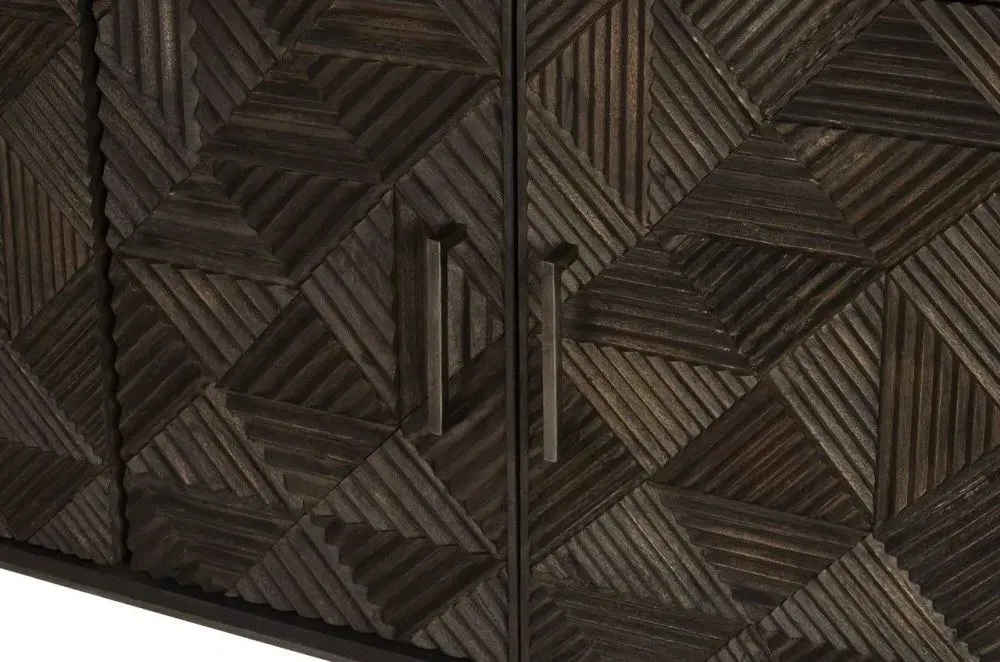 Saira 4 Door Sideboard - Grey, Mango Wood