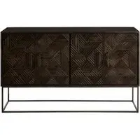 Saira 4 Door Sideboard - Metallic Antique Brass, Mango Wood