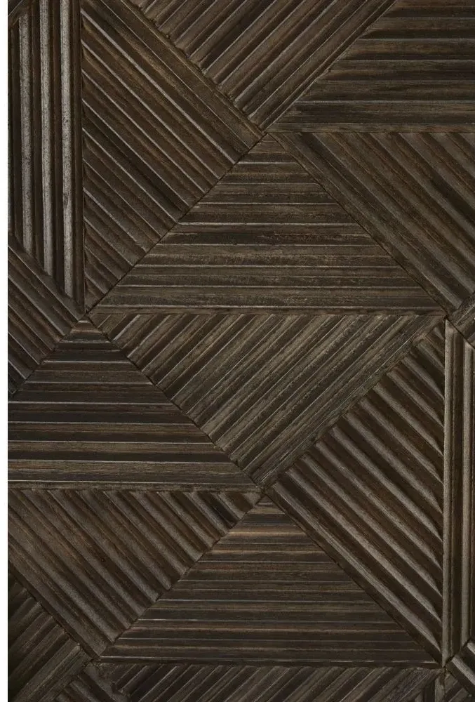 Saira Mango Wood Carved 2 Door Hall Cabinet - Grey