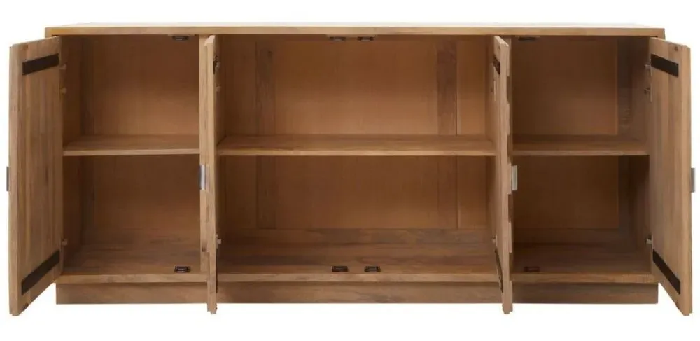 Salem 4 Door Extra Large Sideboard - Black, Mango Wood