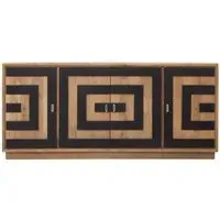 Salem 4 Door Extra Large Sideboard - Black, Mango Wood