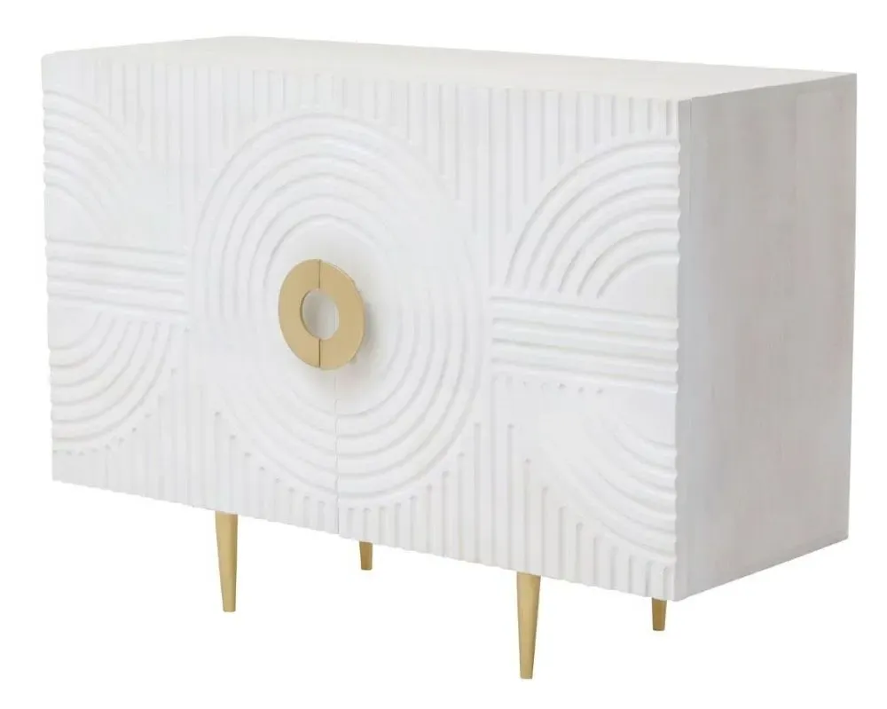 Saras Small Sideboard - White, Mango Wood