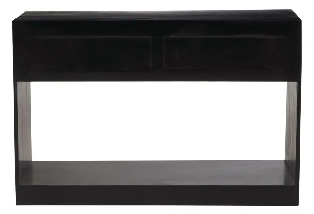 Sarter 2 Drawer Console Table - Black, Mango Wood