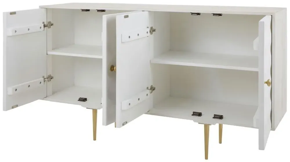 Satara 4 Door Sideboard - White, Mango Wood