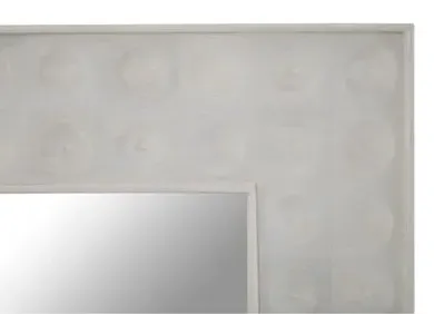 Satara Square Wall Mirror - White, Mango Wood