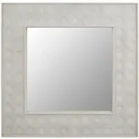 Satara Square Wall Mirror - White, Mango Wood