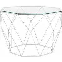 Shalimar Octagonal Coffee Table - Silver, Glass