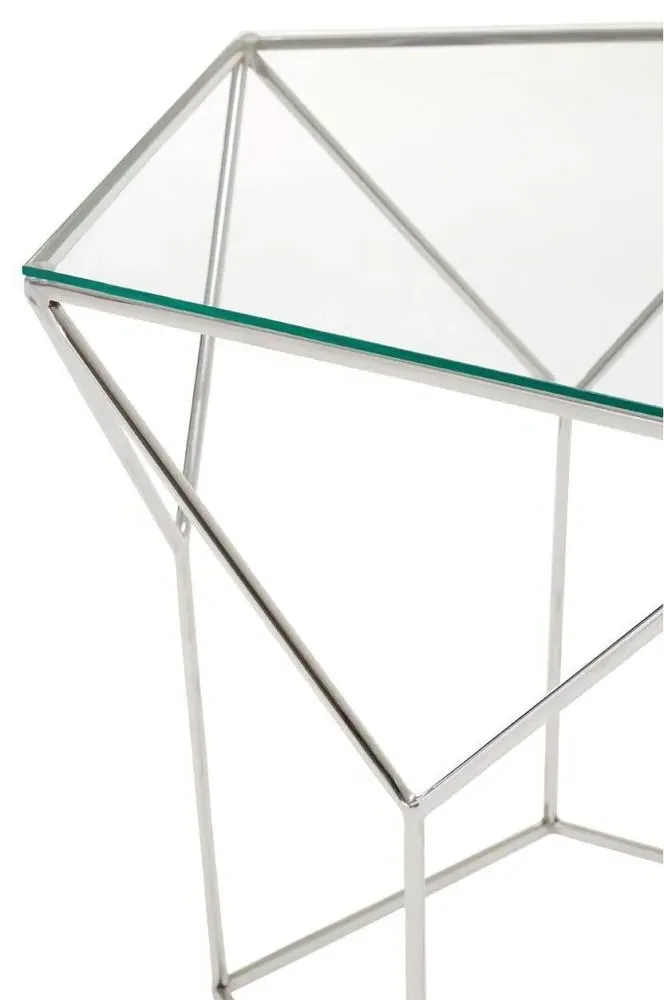 Shalimar Pentagonal Coffee Table - Silver, Glass