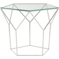 Shalimar Pentagonal Coffee Table - Silver, Glass