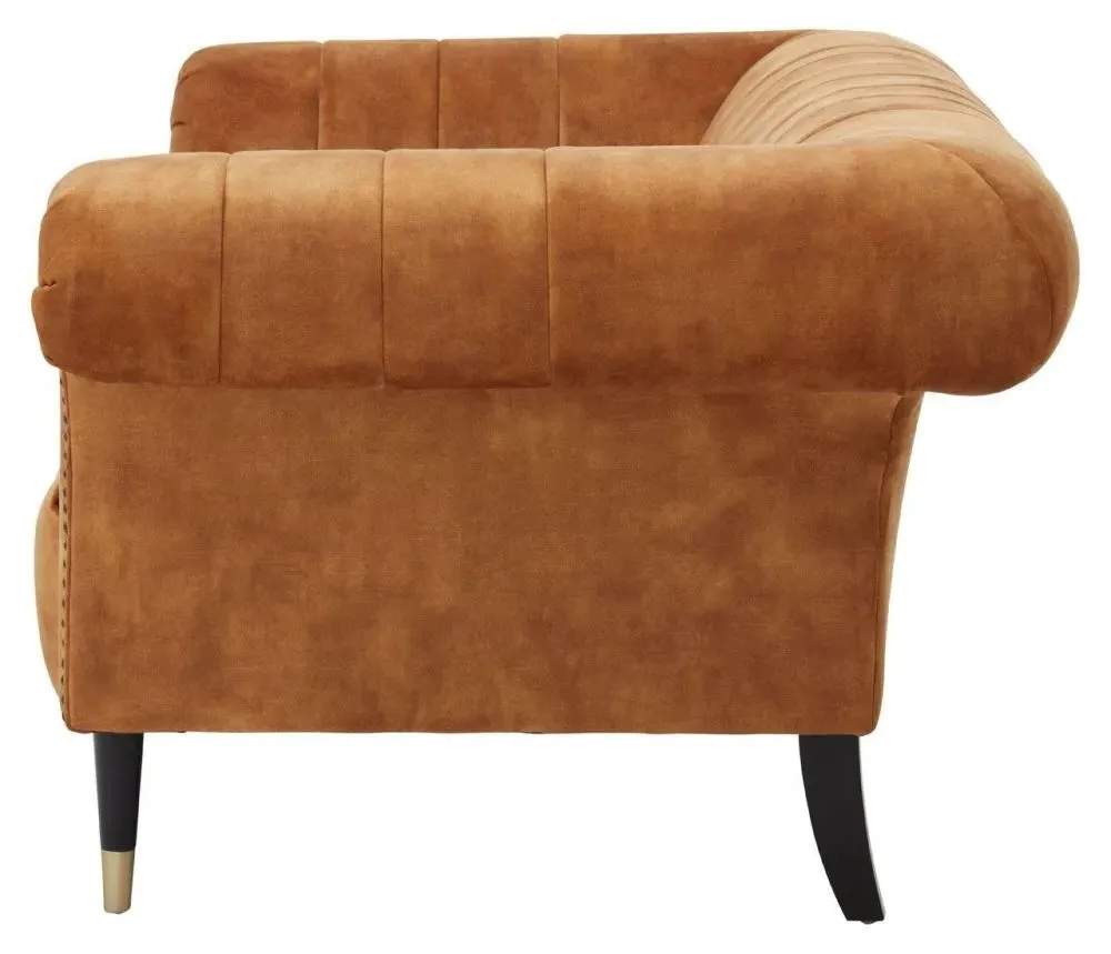 Siena 2-Seater Chesterfield Sofa - Brown, Velvet