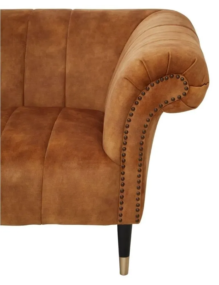 Siena 2-Seater Chesterfield Sofa - Brown, Velvet