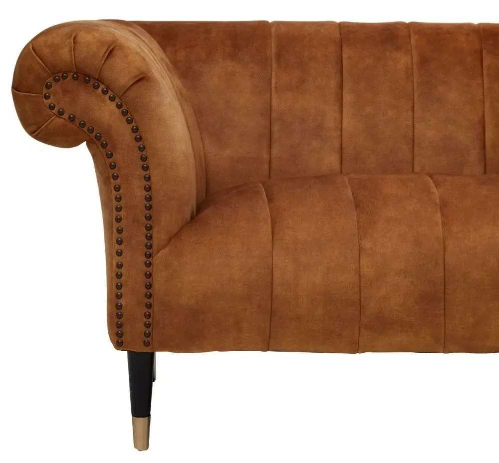 Siena 3-Seater Chesterfield Sofa - Brown, Velvet
