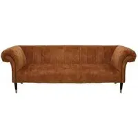 Siena 3-Seater Chesterfield Sofa - Brown, Velvet