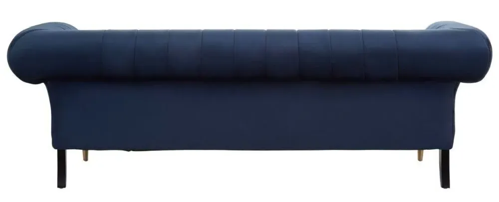 Siena 3-Seater Chesterfield Sofa - Midnight Blue, Velvet